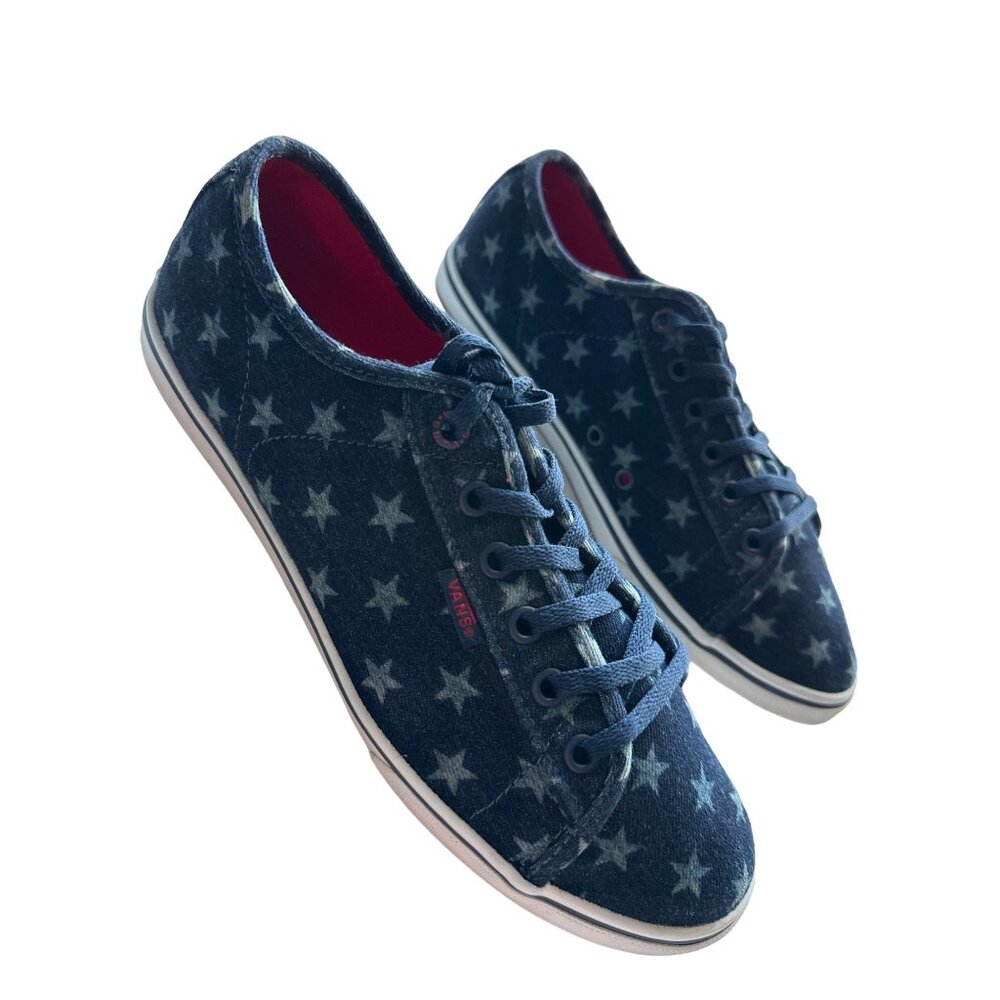 Vans Women’s Navy Star Denim Lace-Up Sneakers